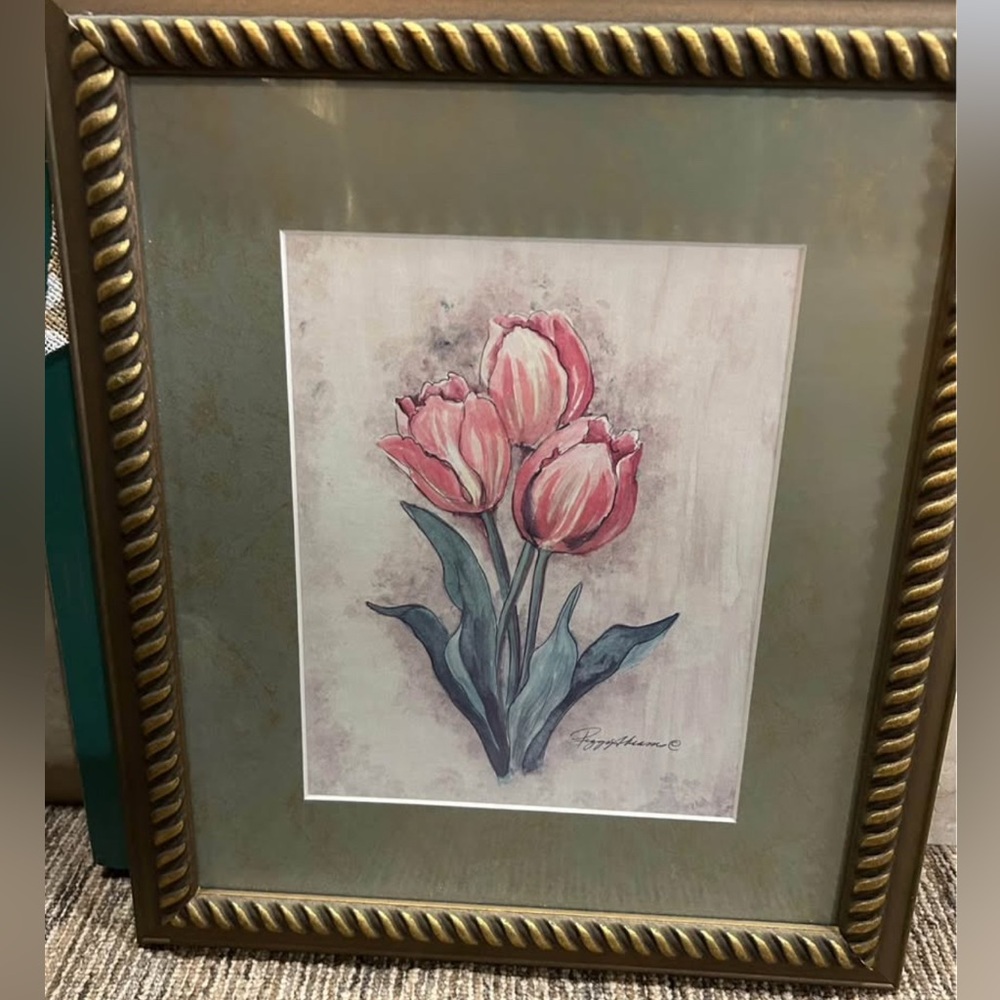 PEGGY ABRAMS "Blooming Tulips" Vintage Framed Print